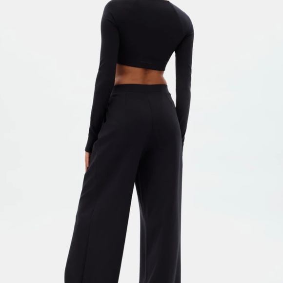 Girlfriend Collective Black Luxe Wide Leg Pant NWT - Picture 5 of 8